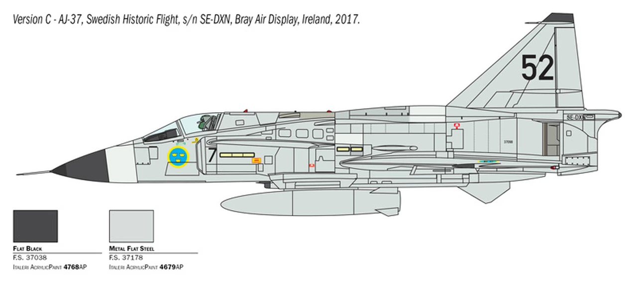 Hot Sale π SAAB JA37/AJ37 Viggen Fighter 1/48 Italeri β 3 Hot Sale π SAAB JA37/AJ37 Viggen Fighter 1/48 Italeri β - Image 3