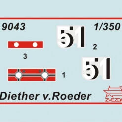 New 👍 Diether von Roeder Z-17 WWII German Destroyer 1/350 Zvezda 👏 -megahobby Sales Store 9043 decal 30977.1544625992