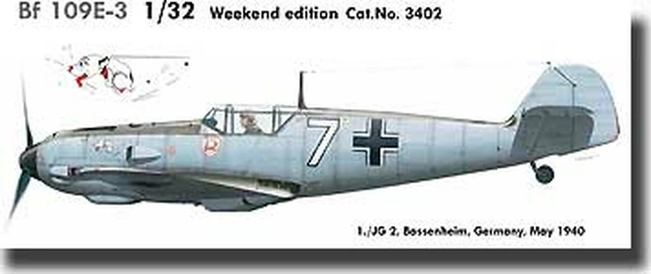 Promo β Messerschmitt Bf109E3 1/JG2 Fighter Germany 1940 (Weekend Edition Plastic Kit) 1/32 Eduard π₯ 1 Promo β Messerschmitt Bf109E3 1/JG2 Fighter Germany 1940 (Weekend Edition Plastic Kit) 1/32 Eduard π₯
