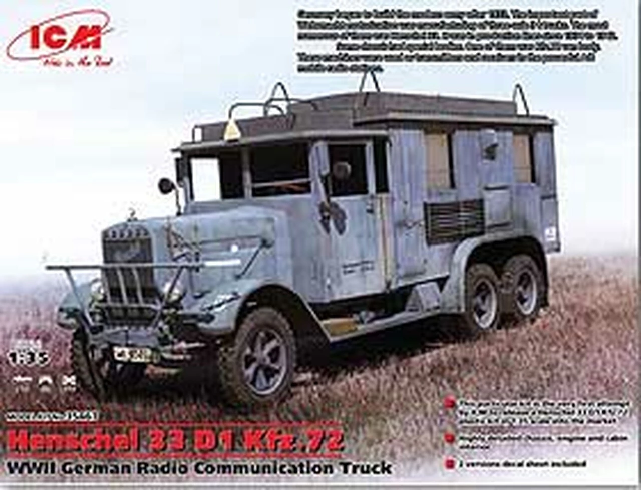Outlet π Henschel 33 D1 Kfz.72 WWII German Radio Communication Truck 1/35 ICM Models 𧨠1 Outlet π Henschel 33 D1 Kfz.72 WWII German Radio Communication Truck 1/35 ICM Models π§¨