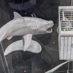 Discount 👍 Great White Shark with Cage and Diver 1/18 Pegasus ✔️