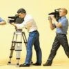 Cheapest 🔔 TV Film Crew w/Cameras (4) HO Scale Preiser Models ⭐