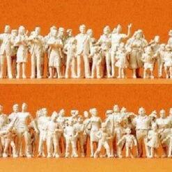 Budget 👏 Unpainted Spectator Figures Standing (130) (Kit) HO Scale Preiser Models ⌛