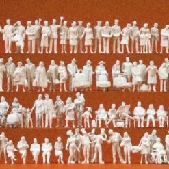 Coupon 👍 Unpainted Train Station People Sitting & Standing (120) (Kit) HO Scale Preiser Models 💯