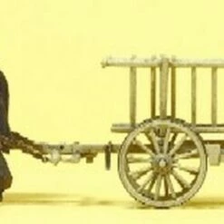 Coupon 😍 Horse Drawn Hay Wagon w/Farmer HO Preiser Models 👍