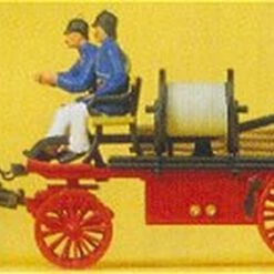 Discount 😍 1900 Era Horse Drawn Fire Pumper w/2-Riders HO Preiser Models 🎉