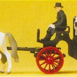 Flash Sale 🔥 Horse Drawn Black Coach w/Rider HO Preiser Models 🔔