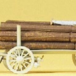 Cheap 😍 Horse Drawn Log Wagon w/Man Walking HO Preiser Models 👍