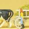 Discount ⌛ Cow Drawn Hay Wagon w/Woman Walking HO Preiser Models ⌛