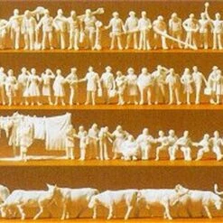 Hot Sale 😀 Unpainted Railway Personnel, Workers, Animals, etc. (120) (Kit) N Preiser Models 👏