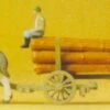 Discount 🤩 Horse Drawn Log Wagon w/Rider N Preiser Models ✔️