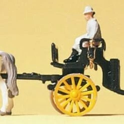 Best reviews of 🔥 Horse Drawn Open Coach Black w/Rider & Couple N Preiser Models ✔️