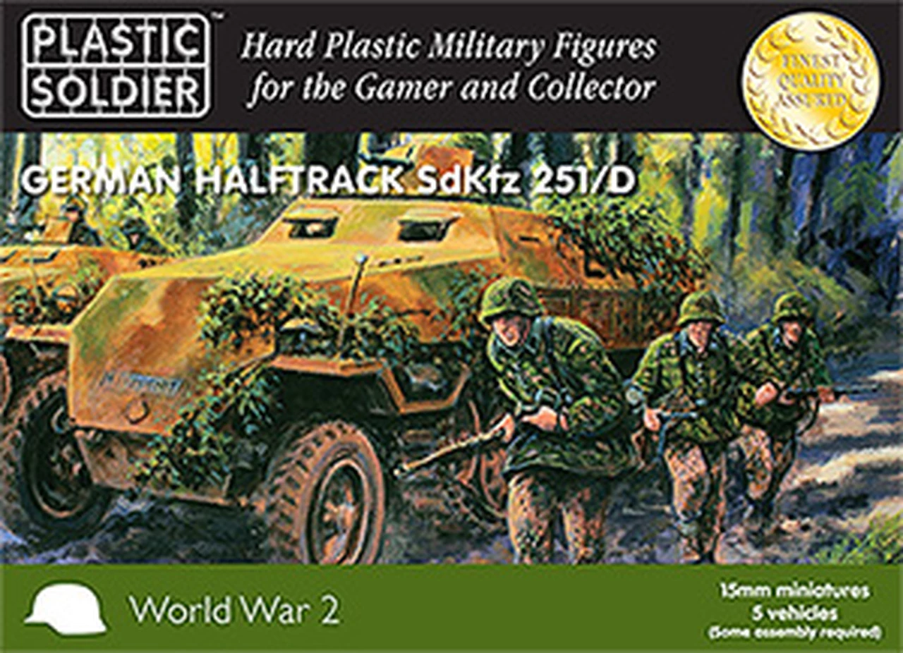 Best deal π WWII German SdKfz 251/D Halftrack (5) & Crew (7 per vehicle) 15mm Plastic Soldier Company π 1 Best deal π WWII German SdKfz 251/D Halftrack (5) & Crew (7 per vehicle) 15mm Plastic Soldier Company π