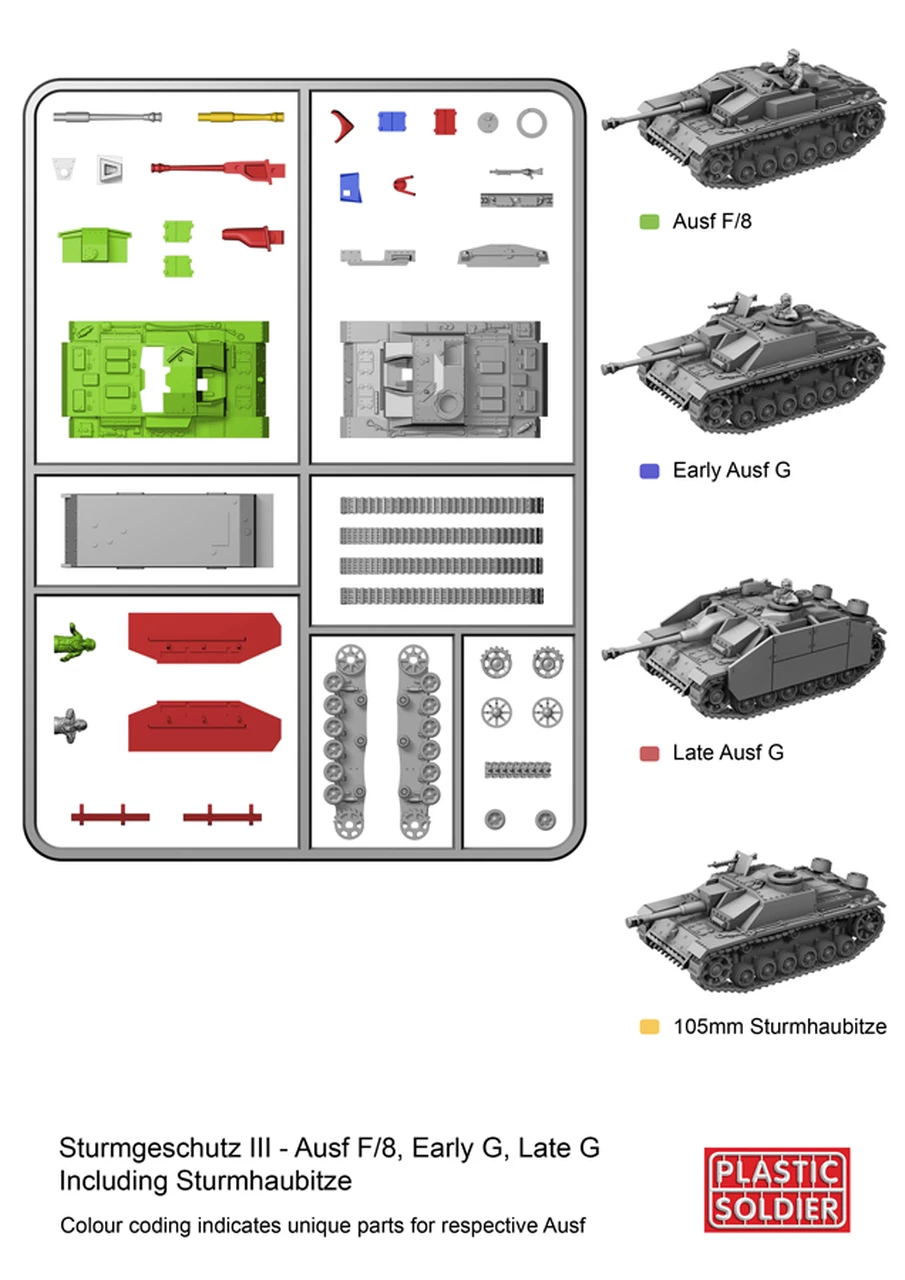 Promo β€οΈ WWII German StuG III F8/G (Early/Late) w/Assault Gun (5) 15mm Plastic Soldiers π 3 Promo β€οΈ WWII German StuG III F8/G (Early/Late) w/Assault Gun (5) 15mm Plastic Soldiers π - Image 3