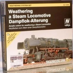 Brand new 👏 Weathering Steam Locomotive Model Color Wargames Paint Set (8 Colors w/30ml Matt Varnish) Vallejo Paint 😀