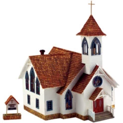 Promo ✔️ Built-N-Ready Community Church HO Scale Woodland Scenics 😀