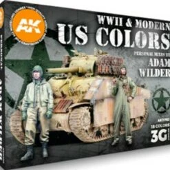 Coupon ❤️ WWII & Modern US Colors Acrylic Paint Set (18 Colors) 17ml Bottles AK Interactive 🎉