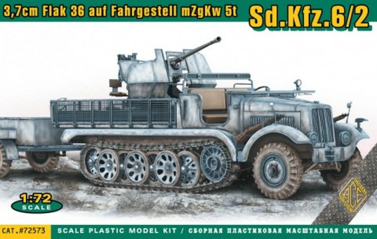 Flash Sale π SdKfz 6/2 Halftrack w/3.7cm Flak 36 on Chassis mZgKw 5t 1/72 Ace Models π 1 Flash Sale π SdKfz 6/2 Halftrack w/3.7cm Flak 36 on Chassis mZgKw 5t 1/72 Ace Models π