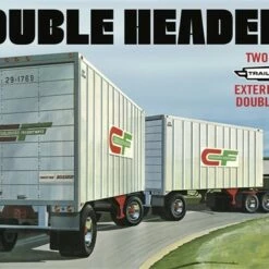 Outlet ✔️ Double Header Tandem Van Trailers 1/25 AMT Models 👍