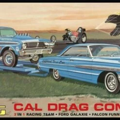 Hot Sale 🛒 Cal Drag Combo: 1964 Ford Galaxie, Falcon Funny Car, and Trailer 1/25 AMT Models 🌟