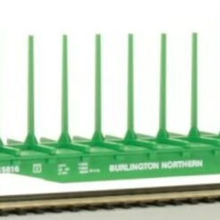 Deals 🤩 52' Center-Beam Flatcar w/Bulkheads Burlington Northern #615816 HO Scale Bachmann Trains 🎉