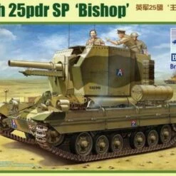 Discount ✨ British Bishop Self-Propelled Artillery Vehicle w/25-Pdr Howitzer Gun 1/35 Bronco Models 🎁