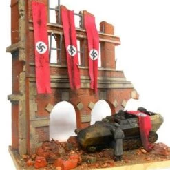Flash Sale ❤️ Fall of Berlin 1945 German Street Scene Ruined Building Front w/Base (8"x10") 1/35 Dioramas Plus 🤩