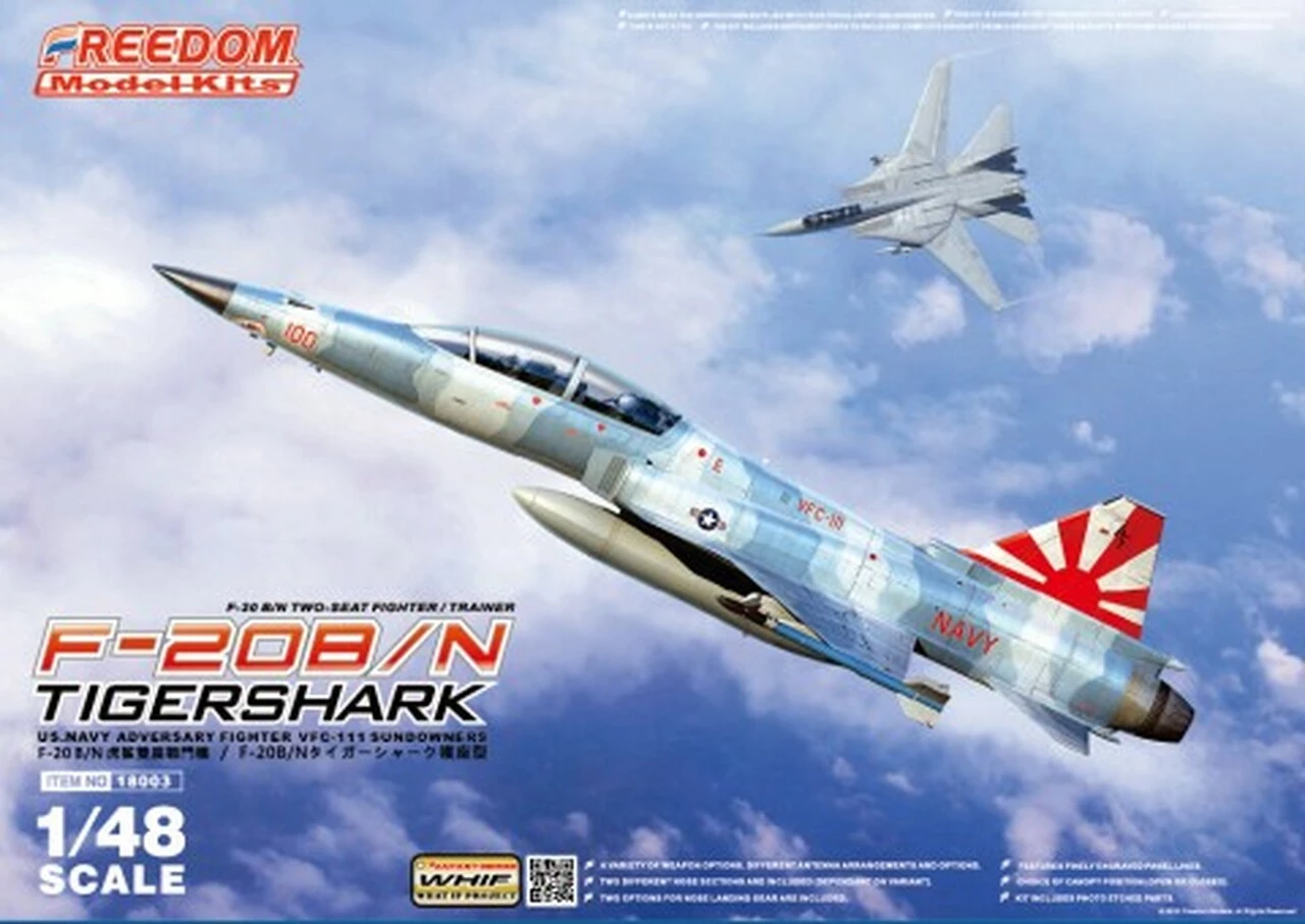 New π― F-20B/N Tigershark VFC111 Sundowners 2-Seater USN Adversary Fighter 1/48 Freedom Model Kits βοΈ 1 New π― F-20B/N Tigershark VFC111 Sundowners 2-Seater USN Adversary Fighter 1/48 Freedom Model Kits βοΈ