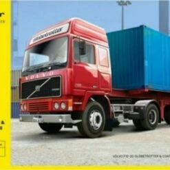 Promo 🎁 Volvo F12-20 Globetrotter Tractor w/Container & Semi-Trailer 1/32 Heller ⌛