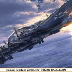 Coupon 👏 Heinkel He 111Z-2 Zwilling Luftwaffe Bomber w/Bv 246 Hagelkorn Bomb (Ltd Edition) 1/72 Hasegawa ❤️