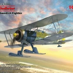 Cheap 😀 WWII Swedish J8 Gladiator Fighter with Skis 1/32 ICM Models 👍