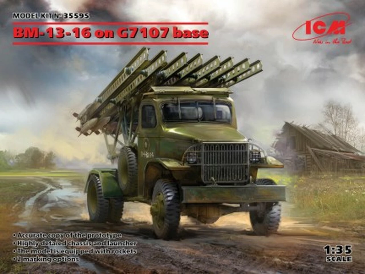 Discount π Soviet BM13-16 Multiple Launch Rocket System on G7107 Base Vehicle 1/35 ICM Models π 1 Discount π Soviet BM13-16 Multiple Launch Rocket System on G7107 Base Vehicle 1/35 ICM Models π