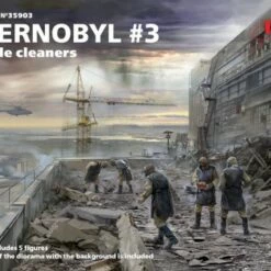 Cheapest ❤️ Chernobyl #3: Rubble Cleaners Diorama Set (5 figures, base, background) 1/35 ICM Models ⭐
