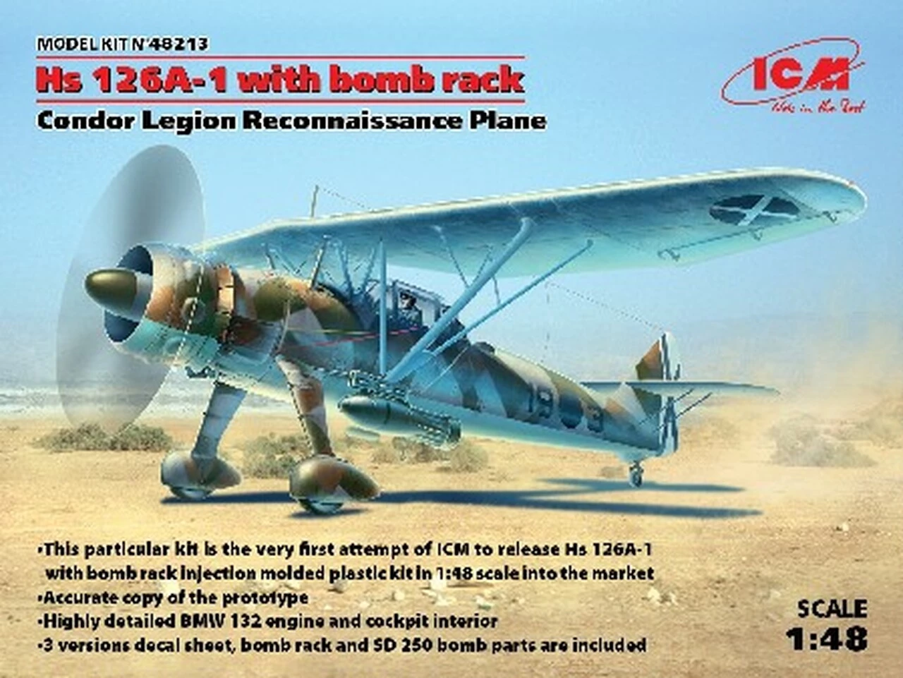 Top 10 βοΈ Hs 126A-1 Condor Legion Reconnaissance Plane with Bomb Rack 1/48 ICM Models π― 1 Top 10 βοΈ Hs 126A-1 Condor Legion Reconnaissance Plane with Bomb Rack 1/48 ICM Models π―