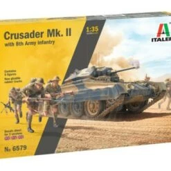 Budget 👏 Crusader Mk II Tank w/5 8th Army Infantry 1/35 Italeri 👍