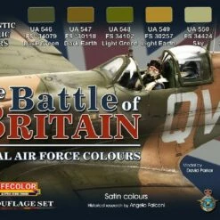 Outlet 😍 The Battle of Britain Royal Air Force Colors Camouflage Acrylic Set (6 22ml Bottles) Lifecolor ❤️