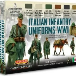 Outlet 🔔 Italian WWI Infantry Uniform Camouflage Acrylic Set (6 22ml Bottles) Lifecolor 🎉