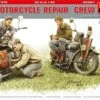 Hot Sale ⭐ WWII US Motorcycle Repair Crew (3) w/2 Motorcycles, Tools & Boxes (Special Edition) 1/35 Miniart Models 👏