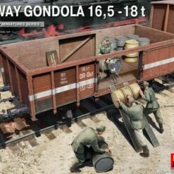 Best Pirce 🔥 WWII 16.5 18-Ton Railway Gondola w/Figures (5) & Fuel Drums (8) 1/35 Miniart 🌟