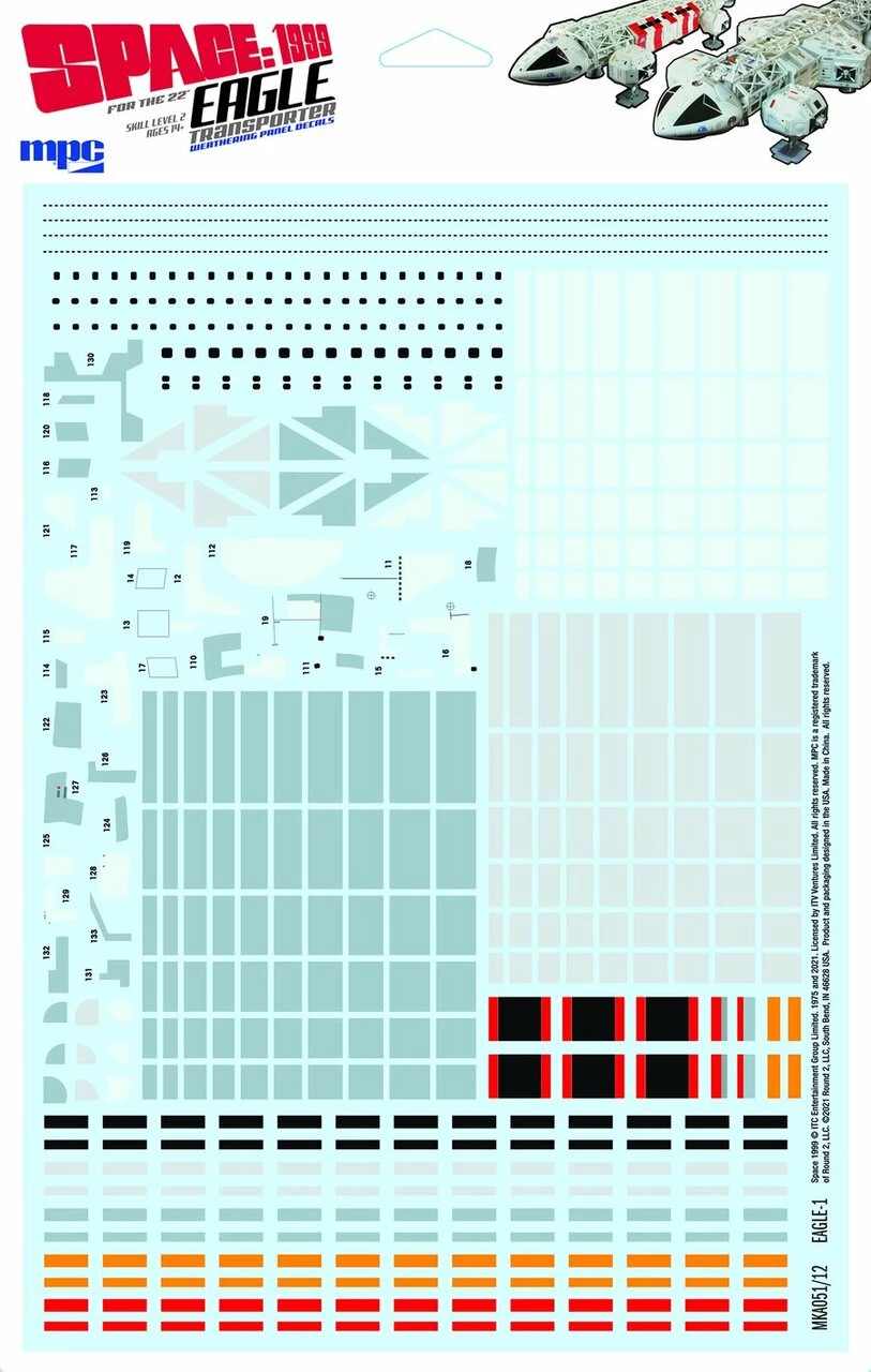 Promo π Space 1999: Eagle 22" Transporter Panel Decals Set 1/48 MPC Models π₯ 1 Promo π Space 1999: Eagle 22" Transporter Panel Decals Set 1/48 MPC Models π₯