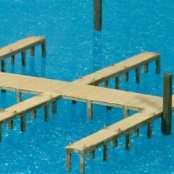 Buy 😀 Wood-Type Boat Pier w/Docks (Kit) HO Scale Preiser Models 😀