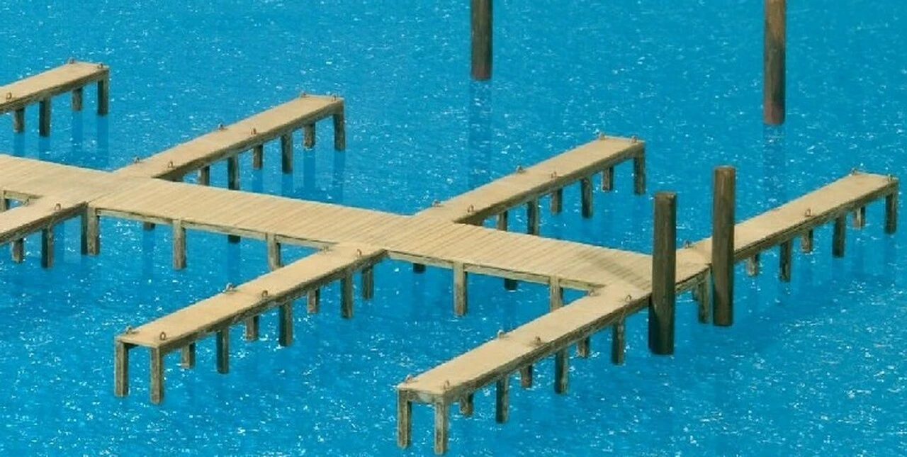 Buy π Wood-Type Boat Pier w/Docks (Kit) HO Scale Preiser Models π 1 Buy π Wood-Type Boat Pier w/Docks (Kit) HO Scale Preiser Models π