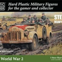 Best Pirce 🎁 WWII German Steyr Heavy Car (5) & Crew (30) 15mm Plastic Soldier 👏