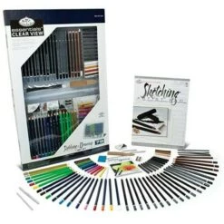 Promo 🔔 Essentials Sketch & Draw Deluxe Art Set in Clearview Case (79pc) Royal & Langnickel 🛒