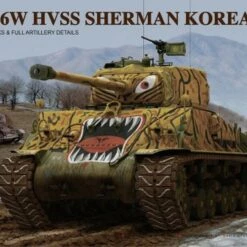 Best Sale ❤️ US Sherman M4A3 76W HVSS Korean War Tank w/Workable Track Links 1/35 Rye Field Models 😍