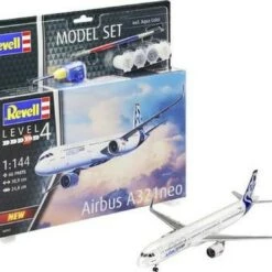 Discount 💯 Airbus A321 Neo Airliner w/paint & glue 1/144 Revell Germany ❤️