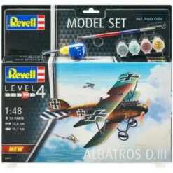 Coupon 💯 Albatros D III Trainer Biplane w/paint & glue 1/48 Revell Germany 🔔