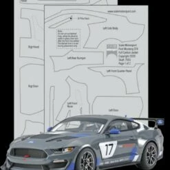 Best Pirce ⭐ Ford Mustang GT4 Carbon Fiber Full Jacket Twill Weave Pewter (1/20) Template Decal Set For TAM 1/24 Scale Motorsport ⭐