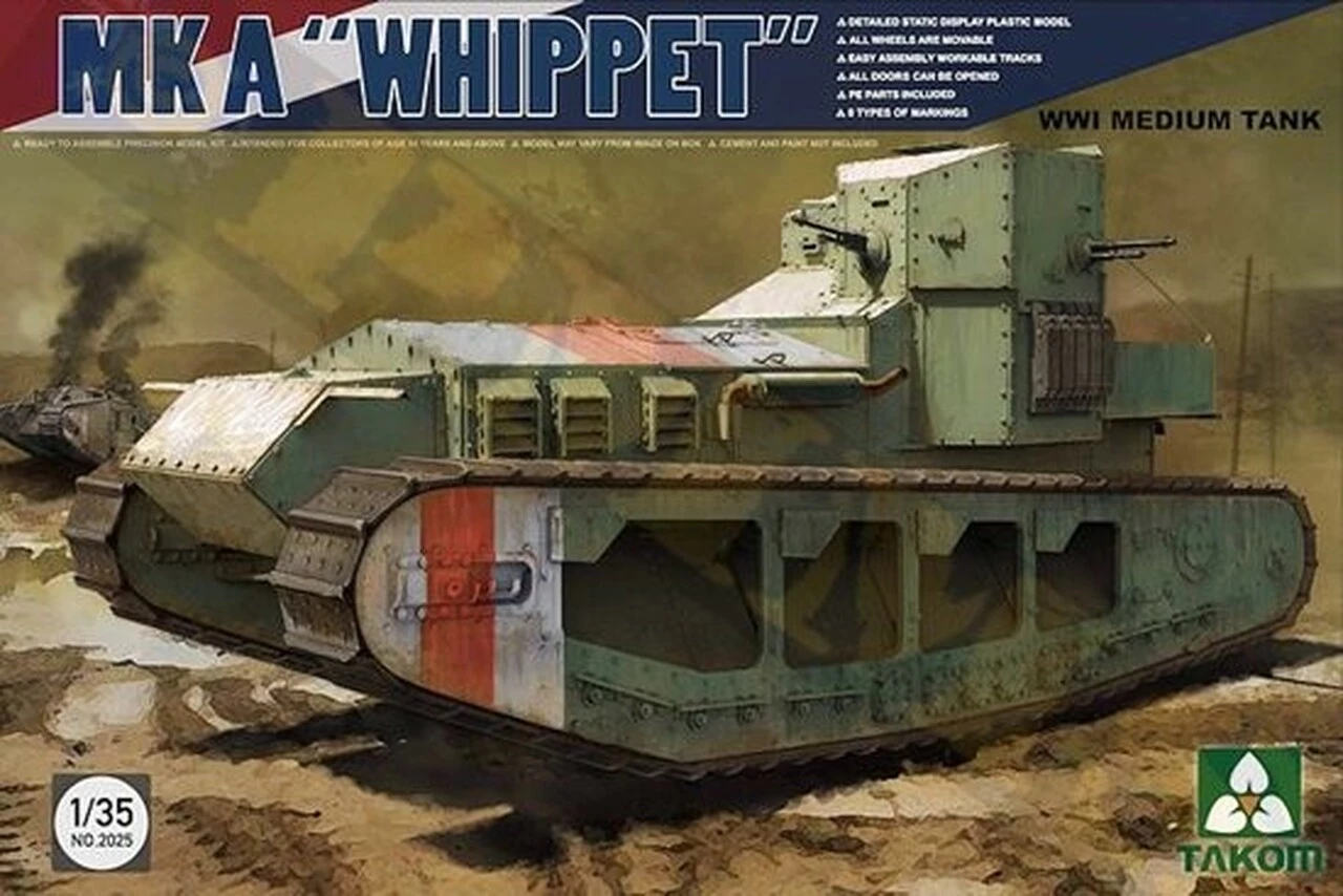 Best deal ⭐ WWI Whippet Mk.A Medium Tank 1/35 Takom ⌛ 1 Best deal ⭐ WWI Whippet Mk.A Medium Tank 1/35 Takom ⌛