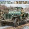 Best Pirce 👍 Willy's Jeep US Army 1/4-Ton Utility Truck w/Trailer & MP Figure 1/35 Takom 😍
